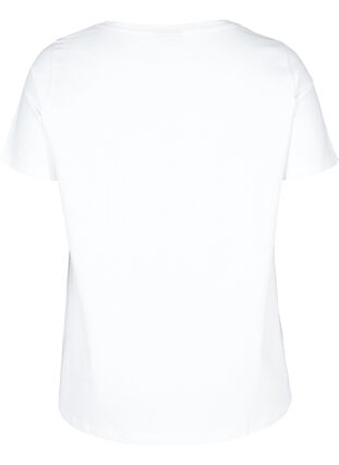 Bomulds t-shirt med nitter, Bright White, Packshot image number 1