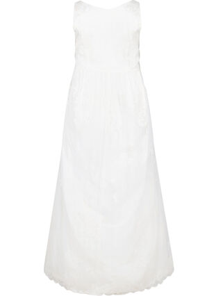 Ærmeløs brudekjole med v-udskæring, Star White, Packshot image number 1
