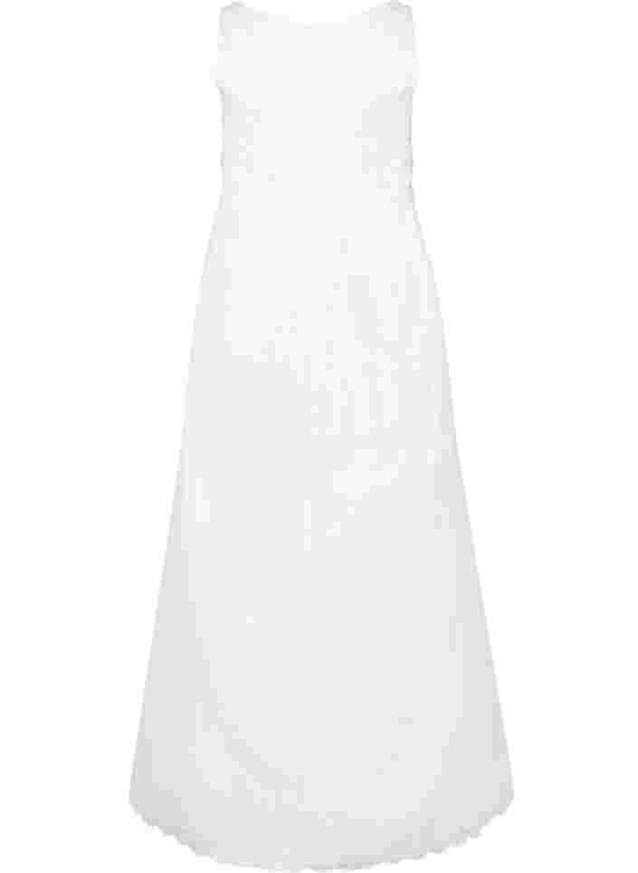 Ærmeløs brudekjole med v-udskæring, Star White, Packshot image number 1