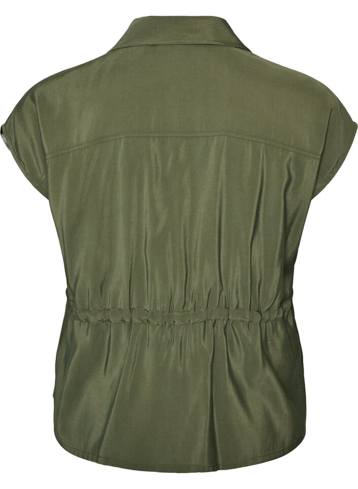 Vest i modal med lynl&aring;s og bindeb&aring;nd, Gr&oslash;n, Packshot image number 1
