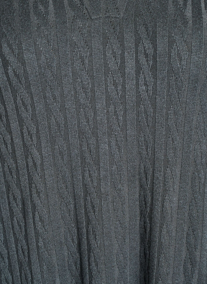 Kjole med kabelstruktur og v-udskæring, Grøn, Packshot image number 2