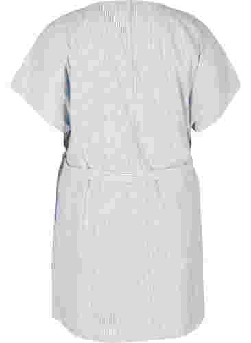 Stribet skjortekjole i bomuld med lommer, Country Blue Stripe, Packshot image number 1