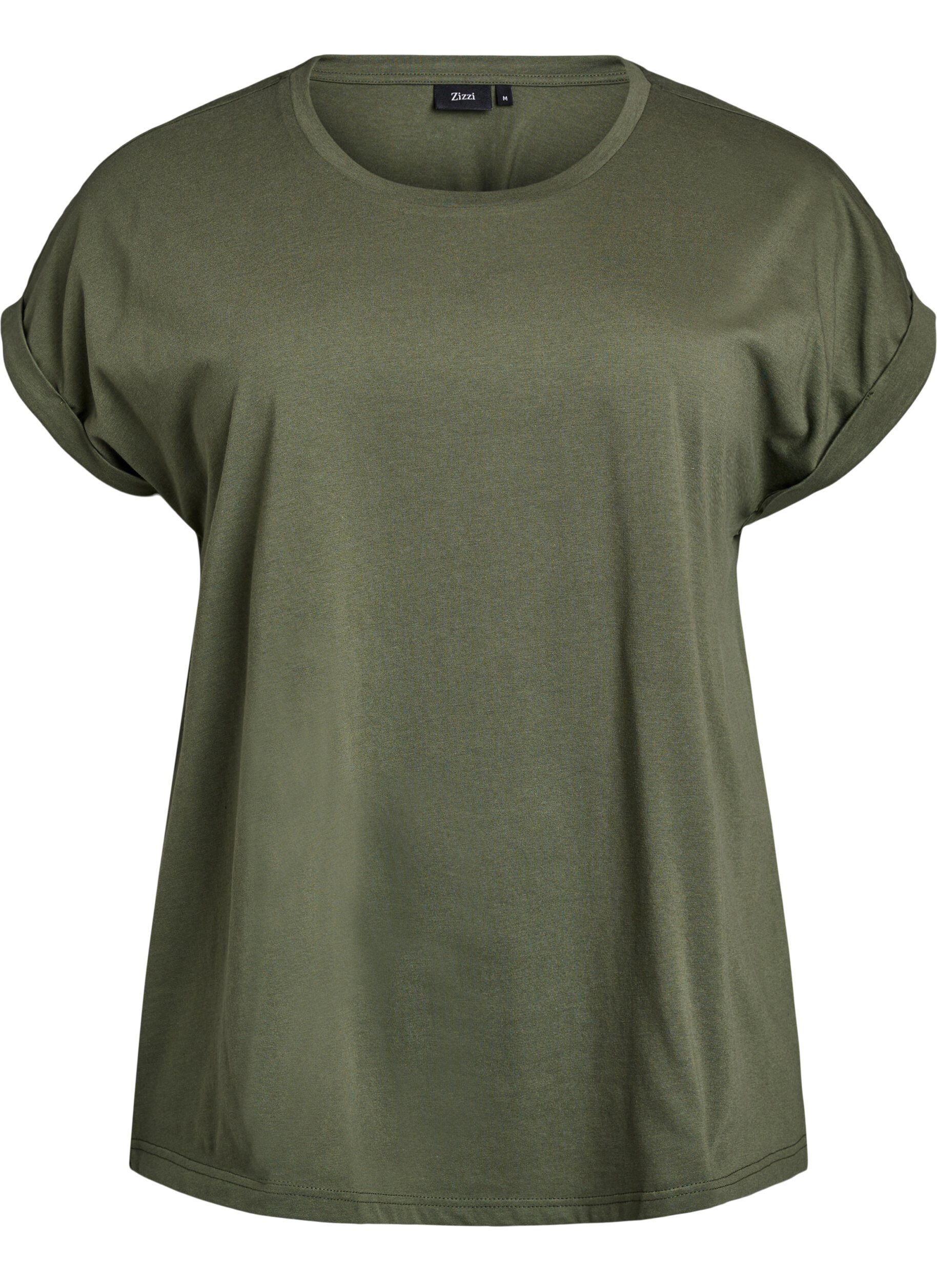 ZizziKort&aelig;rmet t-shirt i bomuldsblanding, Gr&oslash;n, Packshot image number 0