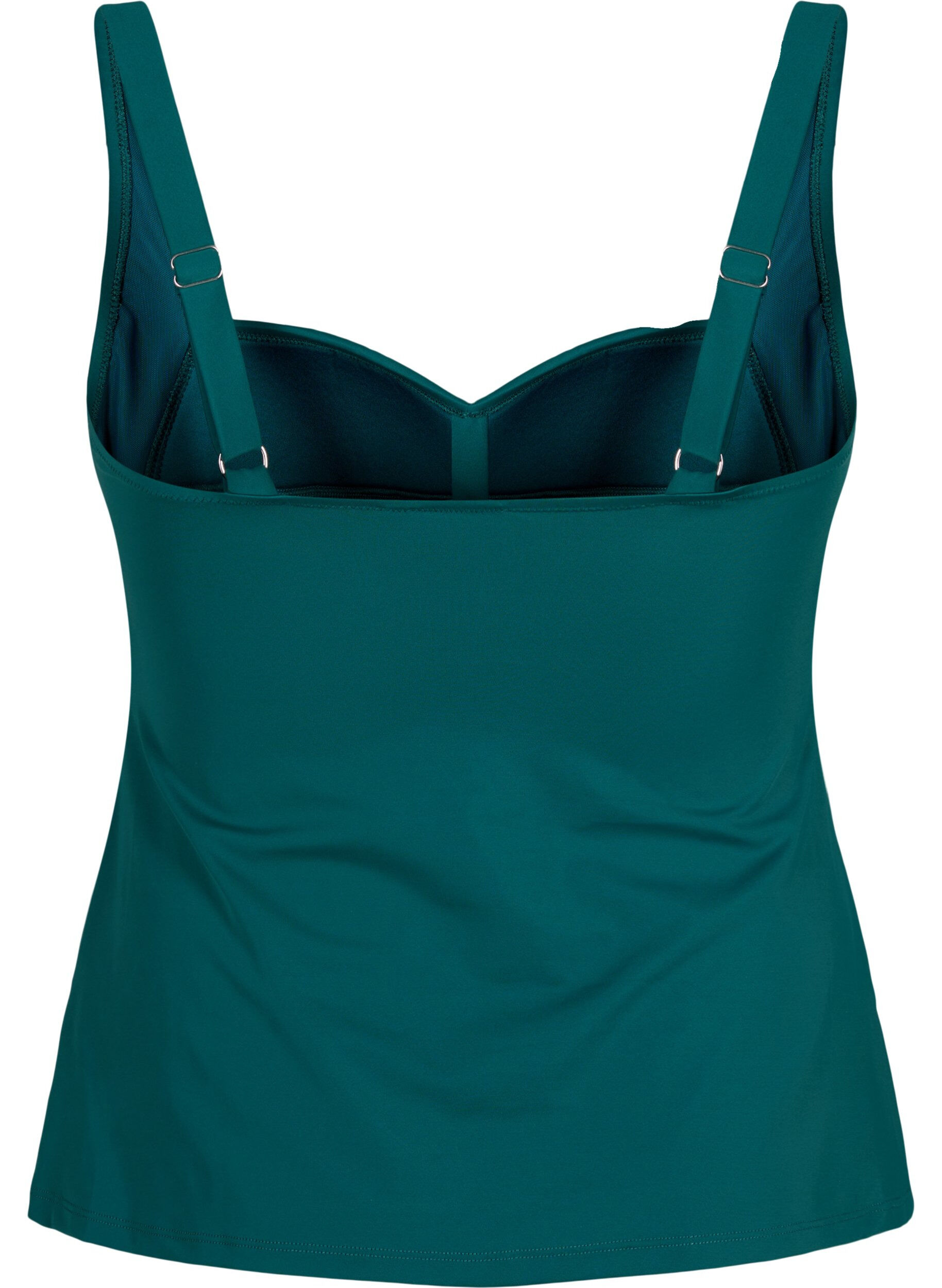 Zizzi Draperet tankini, Gr&oslash;n, Packshot image number 1