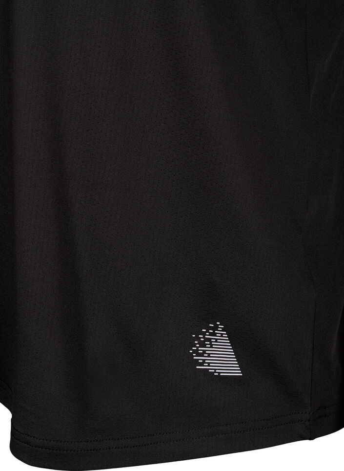 Polo t-shirt med v-hals, Black, Packshot image number 3