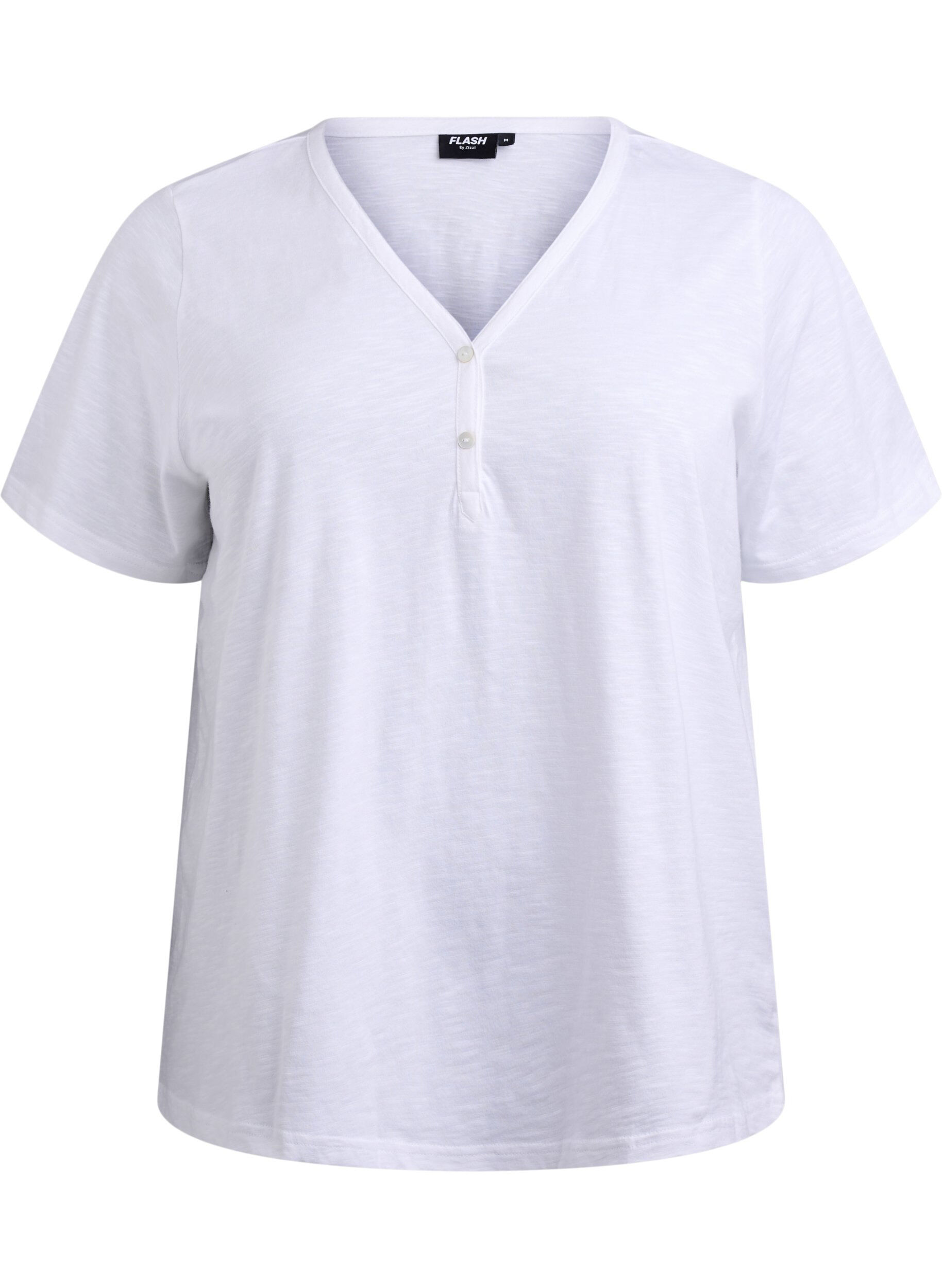 FLASH - T-shirt med knapdetalje