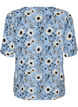 Blomstret bluse med korte &aelig;rmer, Bl&aring;, Packshot image number 1