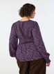 Bluse med smockoverdel og blomsterprint, Bl&aring;, Model image number 1