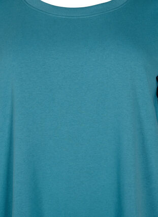 Sweatkjole med korte ærmer og slids, Brittany Blue, Packshot image number 2