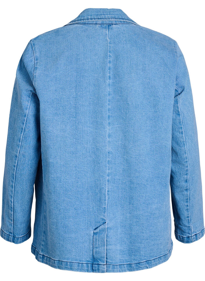 Denim blazer med lommer, Bl&aring;, Packshot image number 1