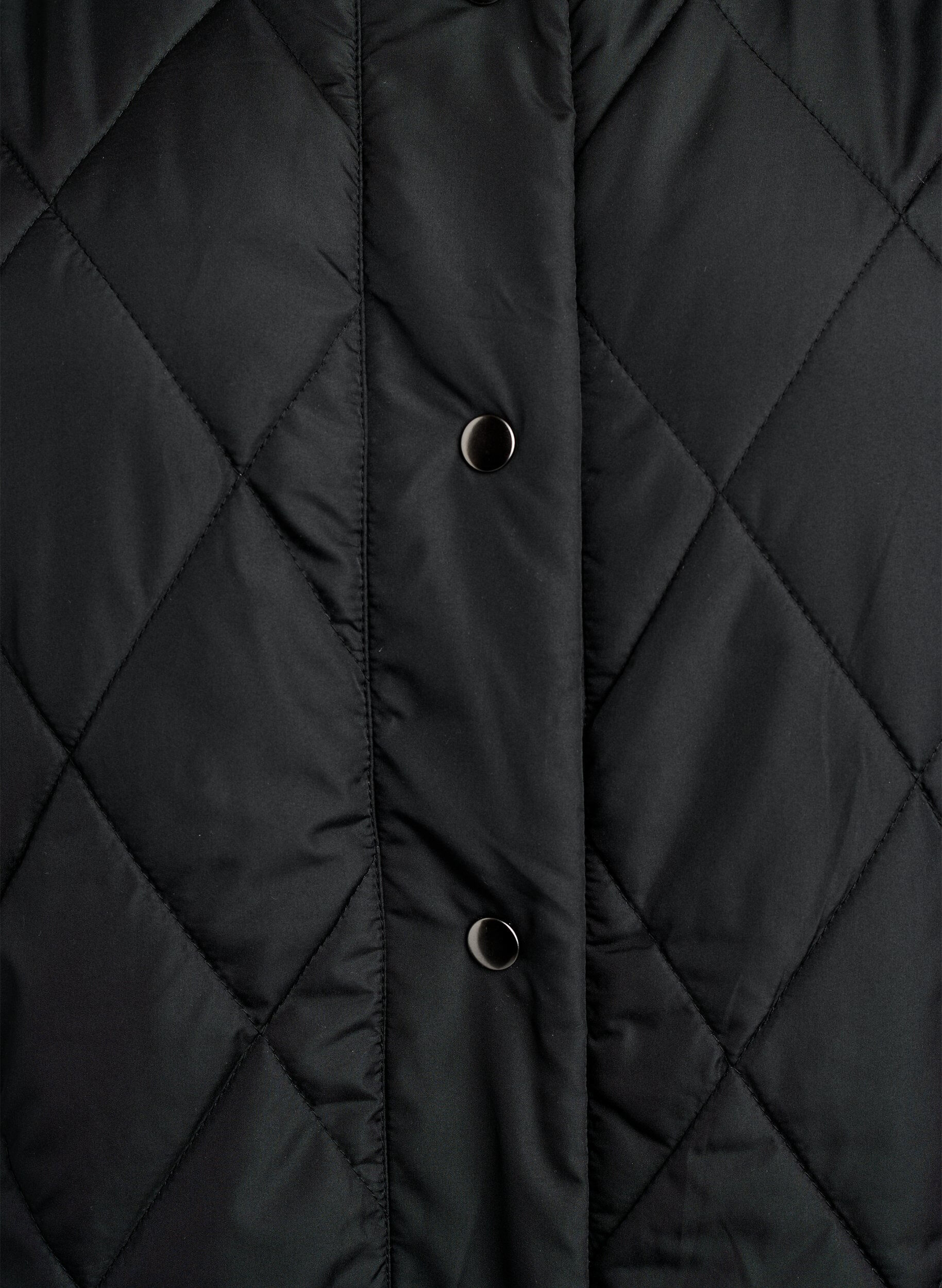 ZizziLang quiltet vest med trykknapper, Sort, Packshot image number 2