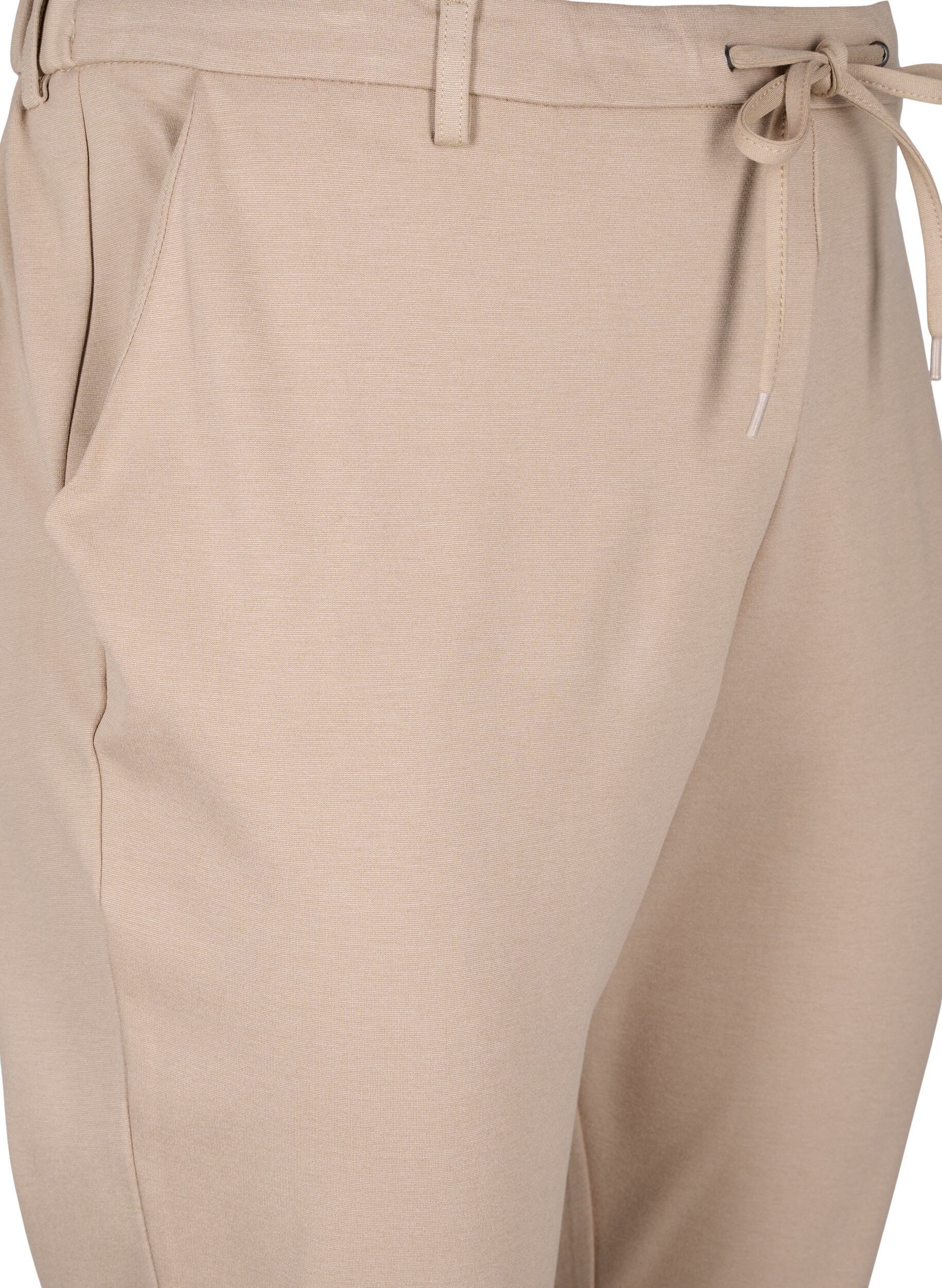 Zizzi Cropped Maddison bukser, Beige, Packshot image number 2