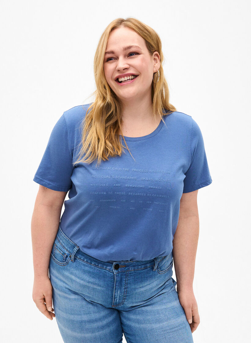 T-shirt med tekst motiv, Moonlight B. W.Navy, Model image number 0