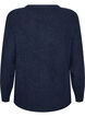 Meleret strikbluse med rund hals, Bl&aring;, Packshot image number 1