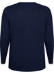 Lang&aelig;rmet t-shirt med V-hals og knapper, Bl&aring;, Packshot image number 1