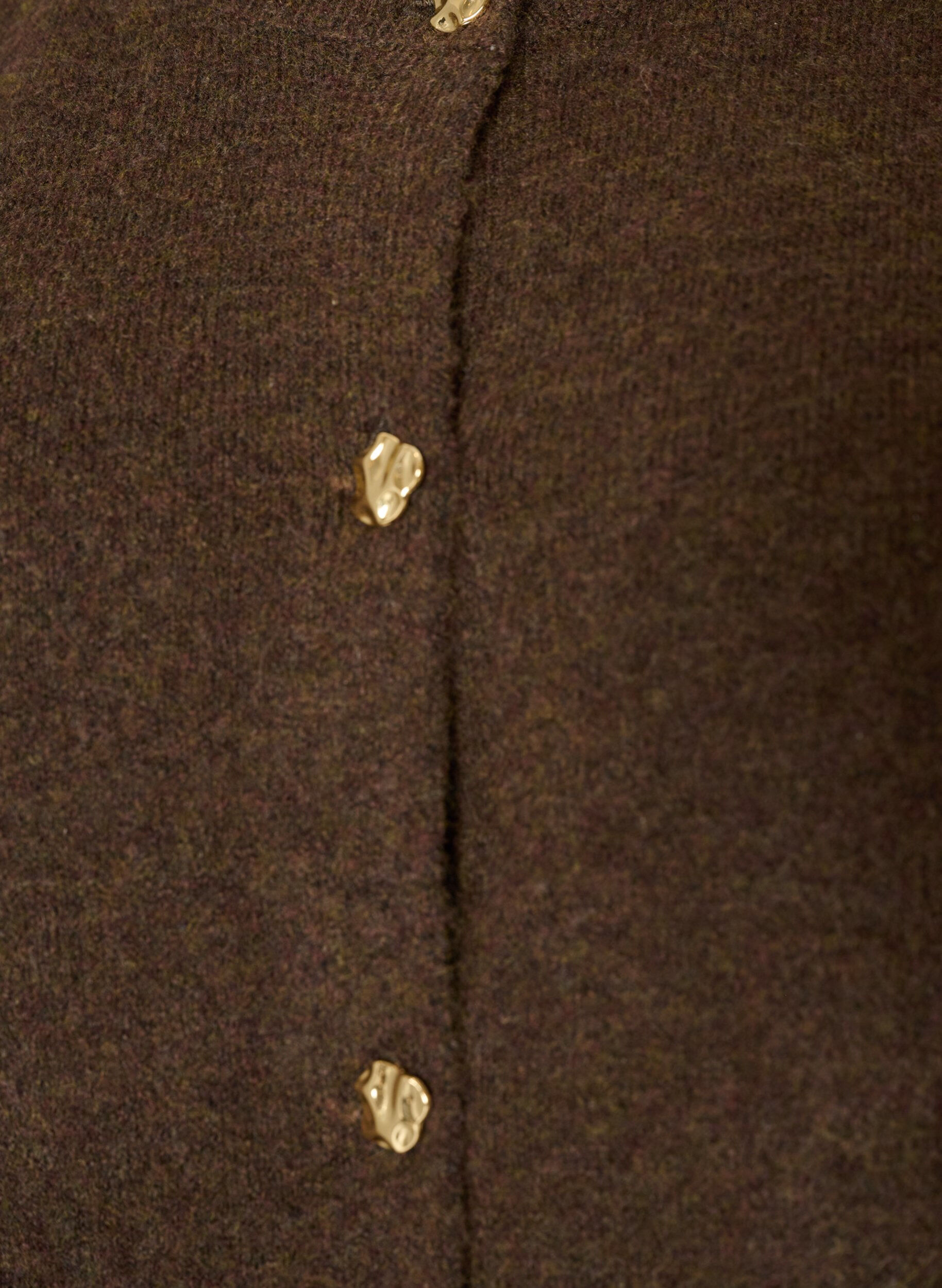 ZizziStrikket vest med dekorative knapper, Brun, Packshot image number 2