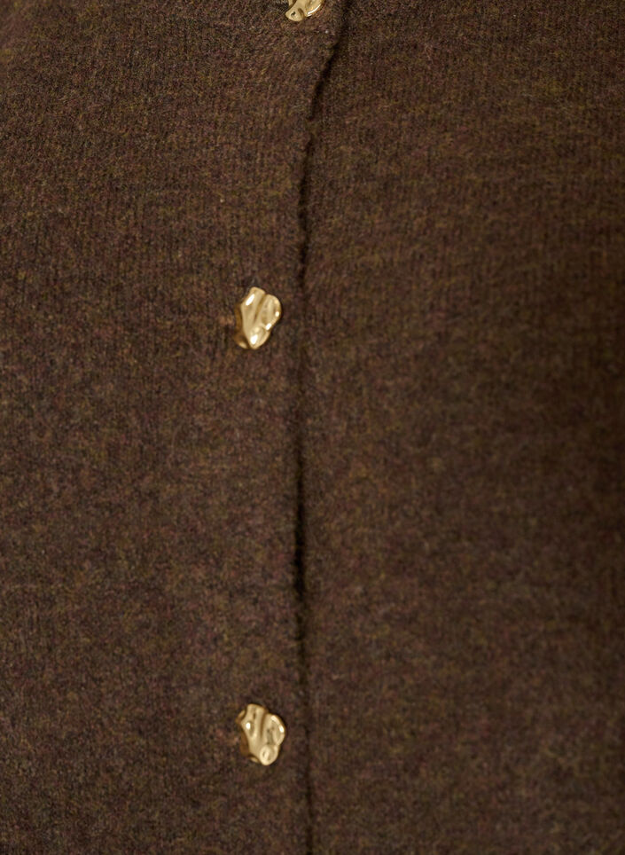 Strikket vest med dekorative knapper, Brun, Packshot image number 2