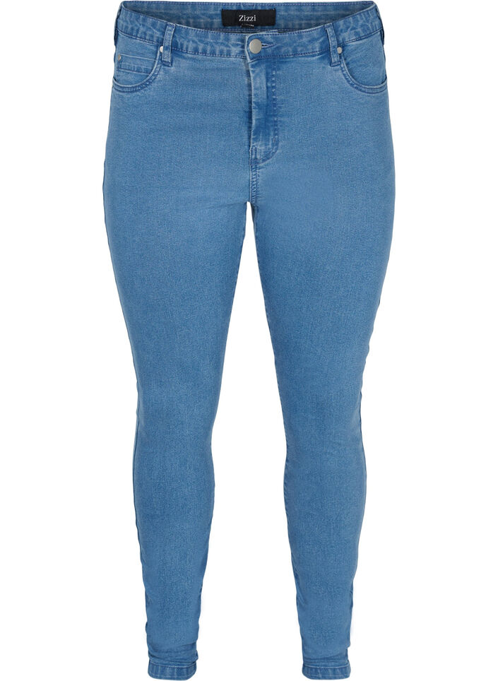 Højtaljede super slim Amy jeans, Blå, Packshot image number 0