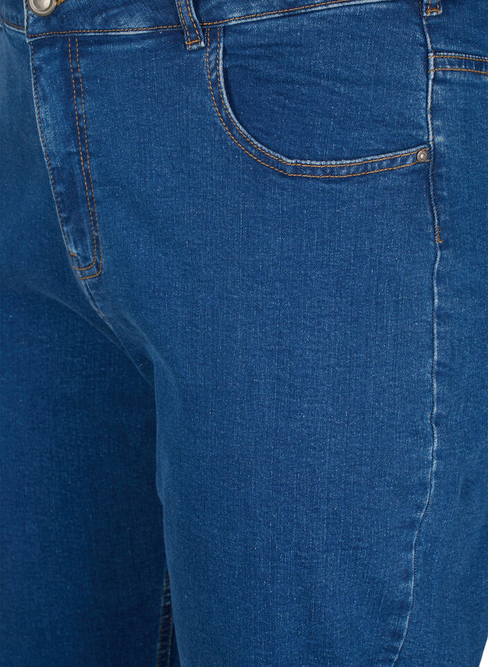 Cropped Vera jeans med straight fit, Blue Denim, Packshot image number 2