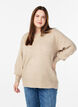 Strikbluse med rhinsten, Beige, Model image number 0