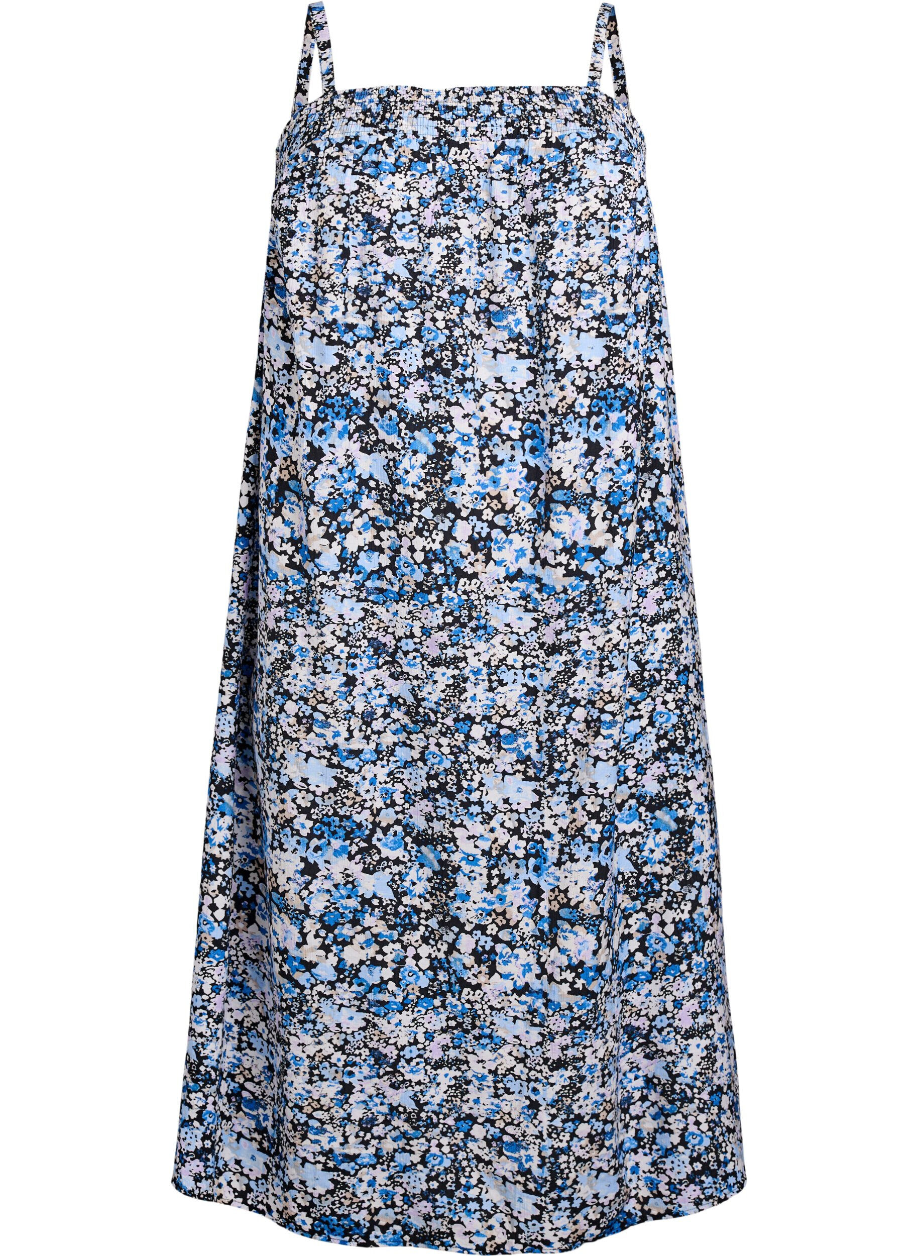 Midilang stropkjole i viskose 