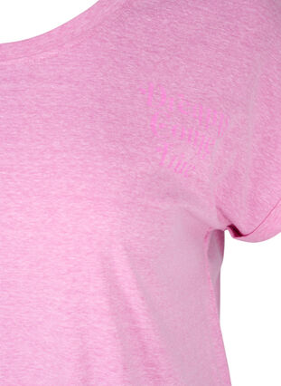 Meleret t-shirt i bomuld, Cyclamen Melange, Packshot image number 2