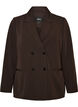 Dobbeltradet blazer med l&oslash;s pasform, Brun, Packshot image number 0