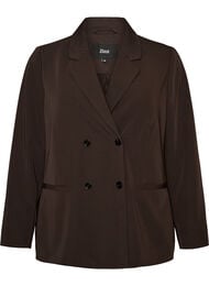Dobbeltradet blazer med l&oslash;s pasform, Brun