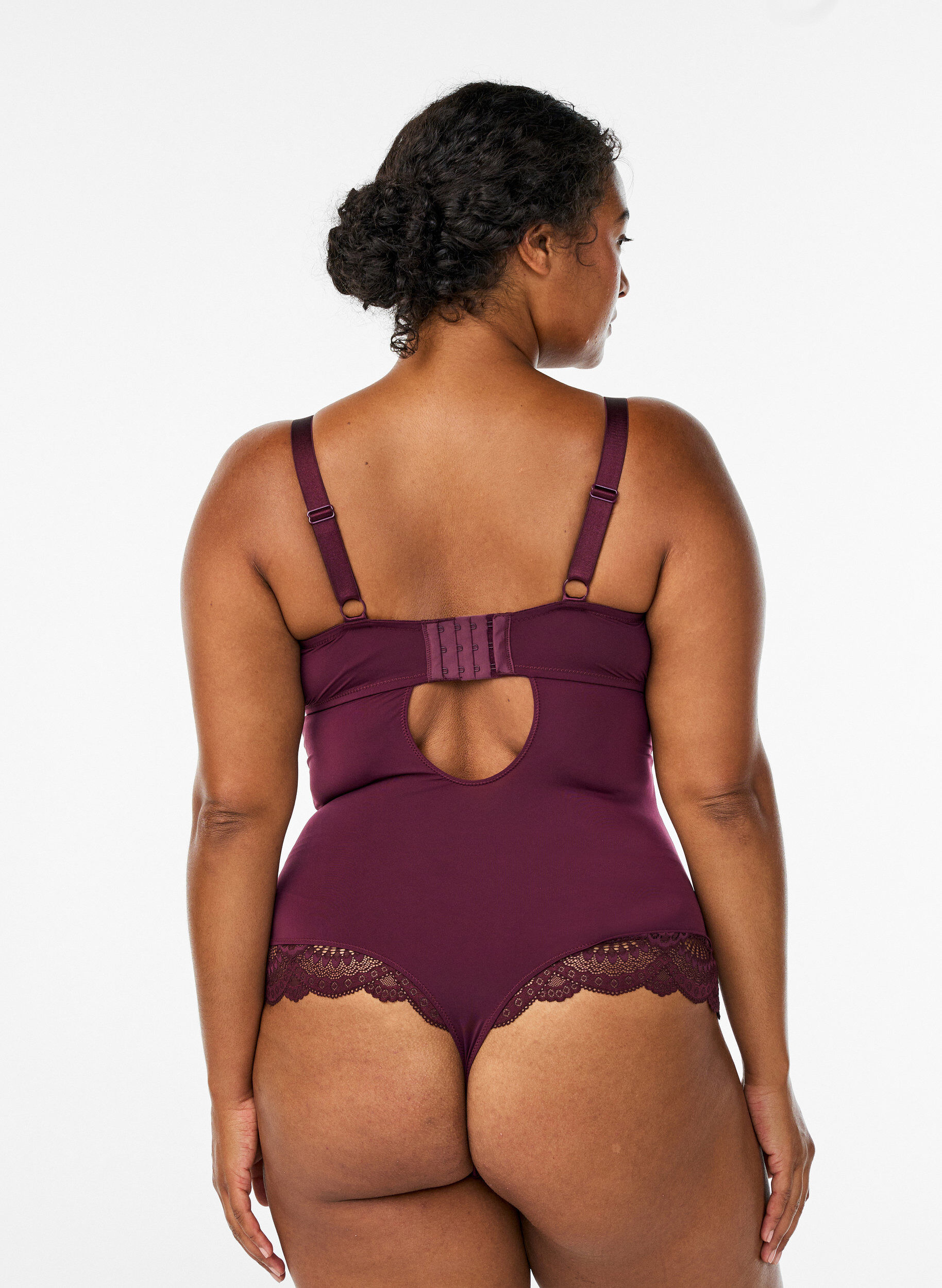 Zizzi Blonde body med b&oslash;jle og stropdetalje, R&oslash;d, Model image number 1