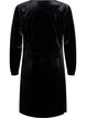 Kort velourkjole med slå-om effekt, Sort, Packshot image number 1