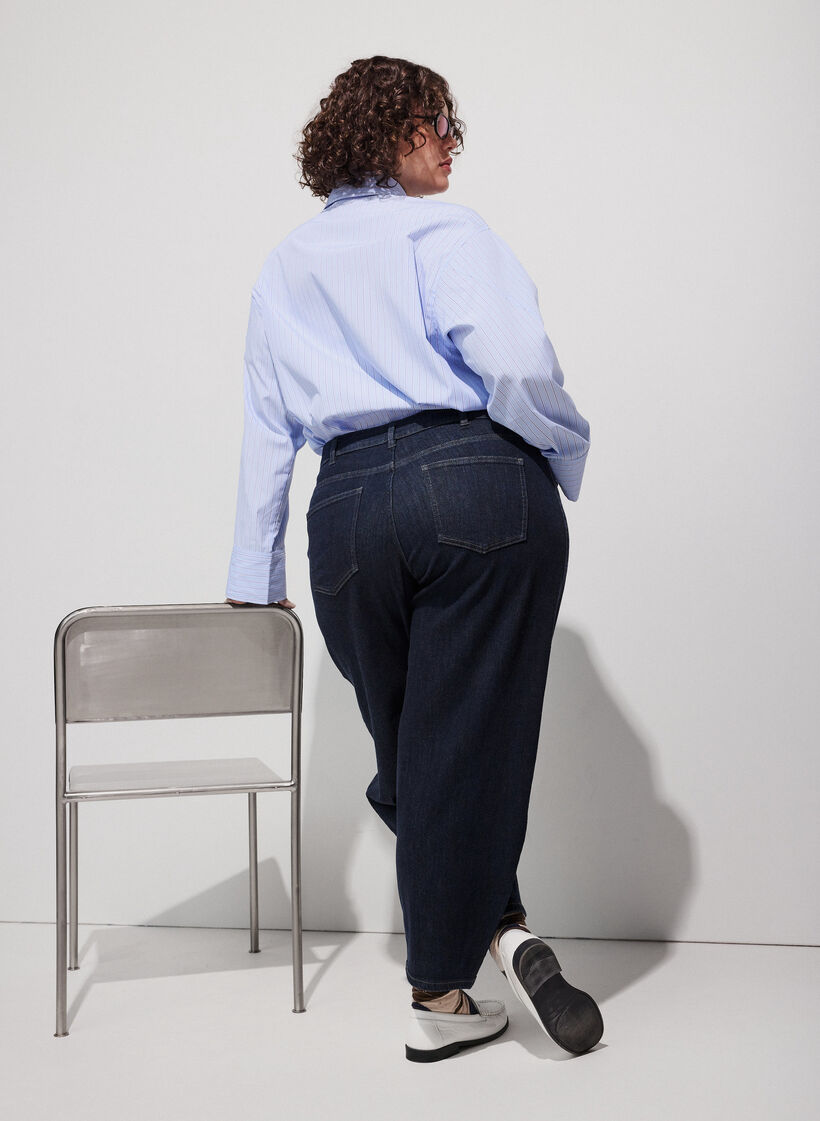 Barrel fit jeans med h&oslash;j talje, Bl&aring;, Model image number 1