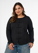 Figursyet cardigan med knudelukninger, Sort, Model image number 0