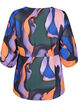Printet bluse med wrap-look og 3/4 ærmer, Big Scale Print, Packshot image number 1