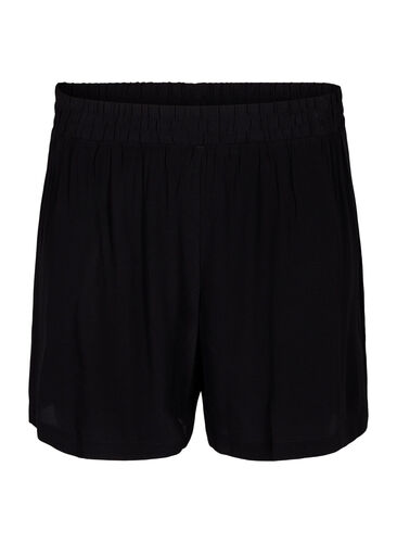 Løstsiddende shorts i viskose, Black, Packshot image number 0