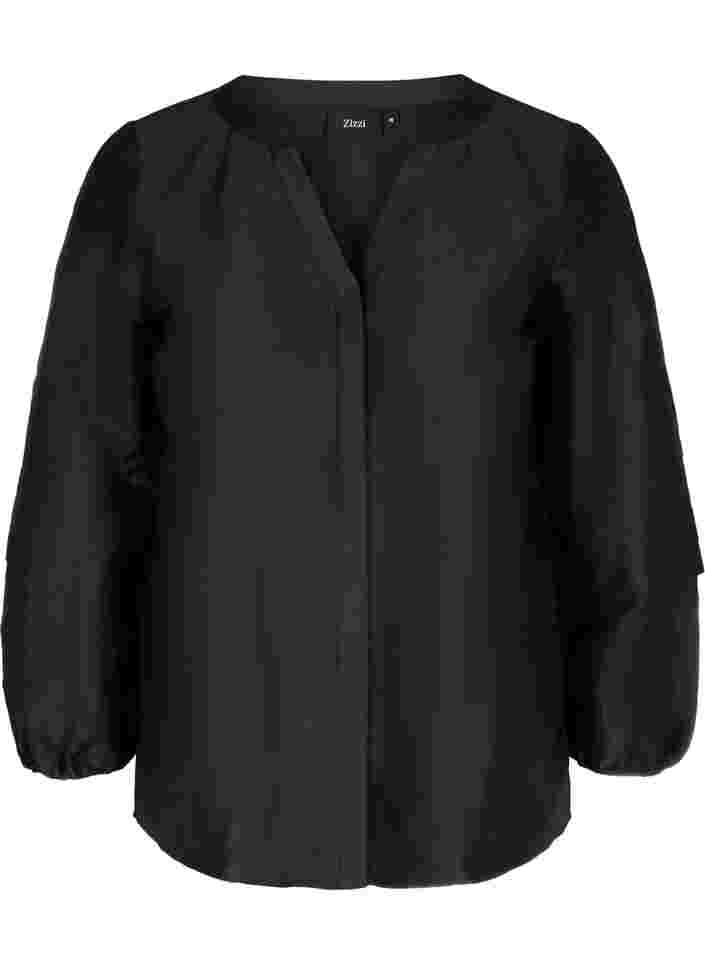 Struktureret jakke med v-udskæring, Black