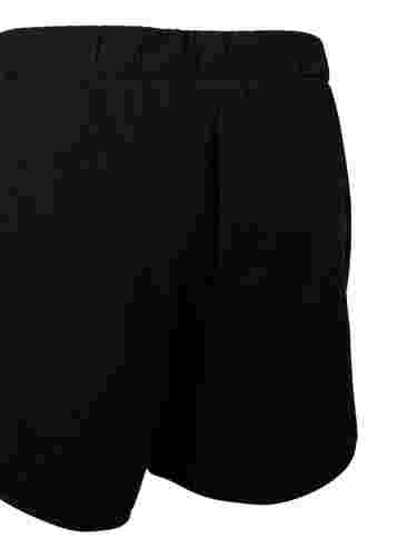 Ensfarvede sweatshorts med lommer, Black, Packshot image number 3