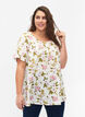 FLASH - Bluse med korte ærmer og print, Off White Flower, Model image number 0