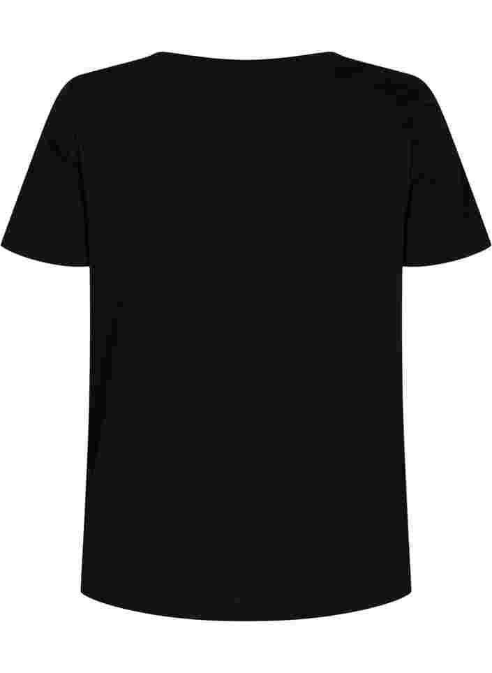 Trænings t-shirt med print, Black w. Pink A, Packshot image number 1