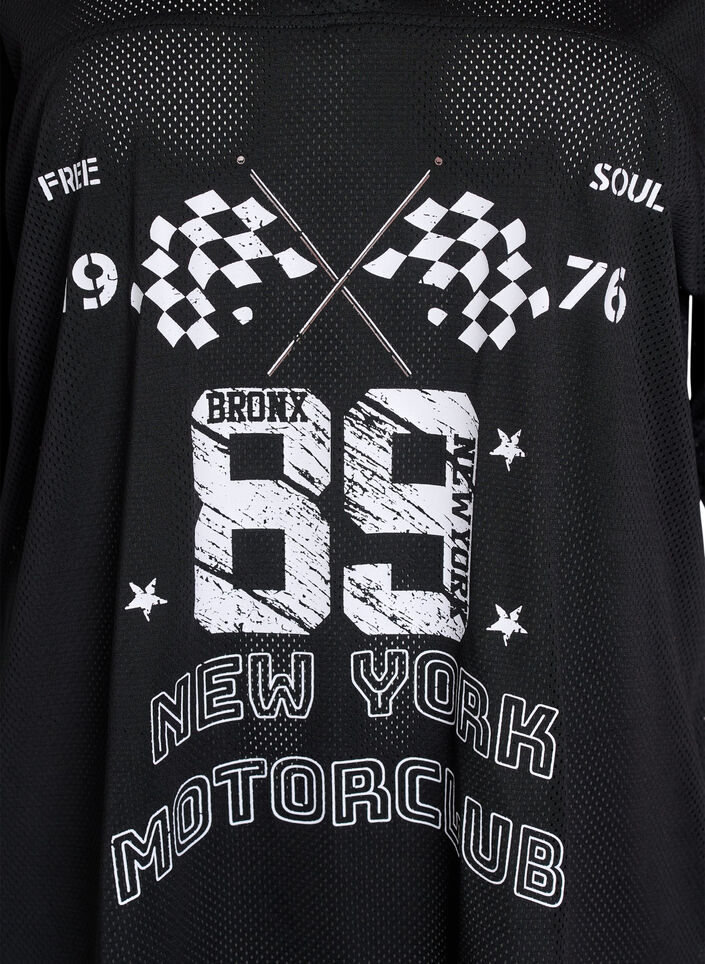 Sporty t-shirt med frontprint, Black, Packshot image number 2