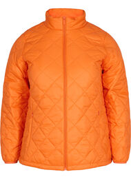 Quiltet letvægts jakke med lynlås og lommer , Mandarin Orange