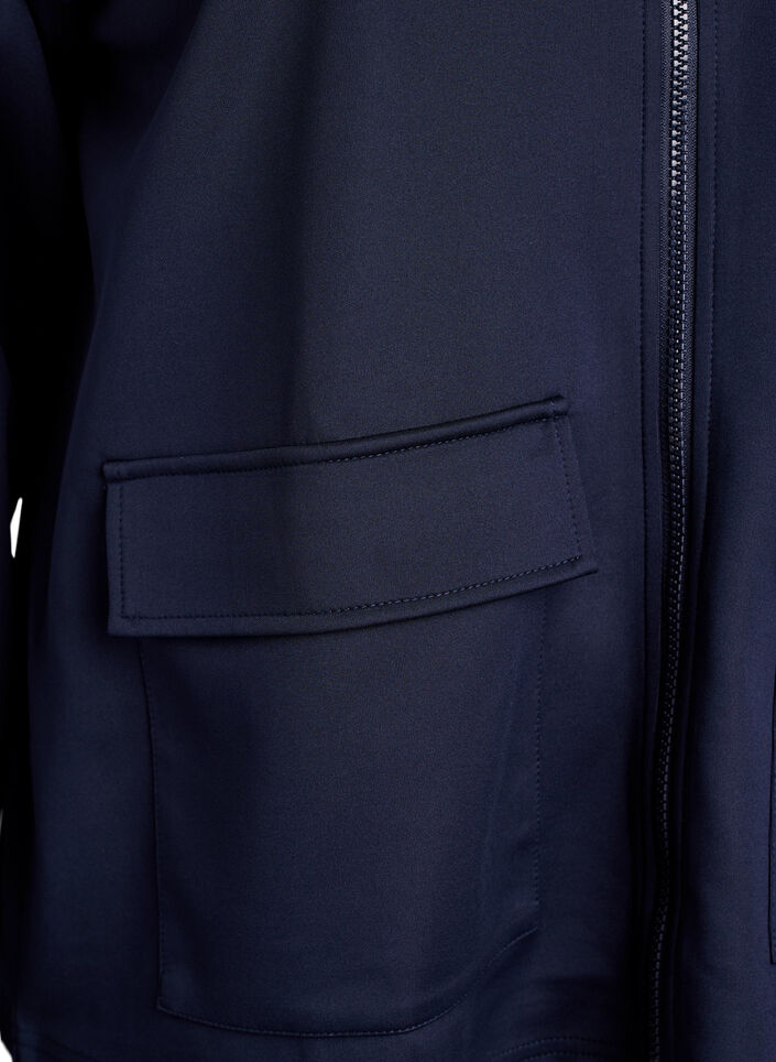 Træningsjakke med striber og cropped ærmer, Blå, Packshot image number 3