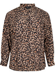 Skjorte med leopardprint, Brun