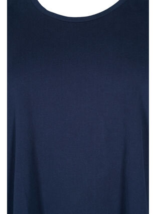 Basis bomulds t-shirt med 3/4 ærmer, Navy Blazer, Packshot image number 2