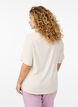 FLASH - Kort&aelig;rmet v&aelig;vet bluse med rund hals, Beige, Model image number 2