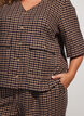 Ternet bluse med brystlommer, Brun, Model image number 3
