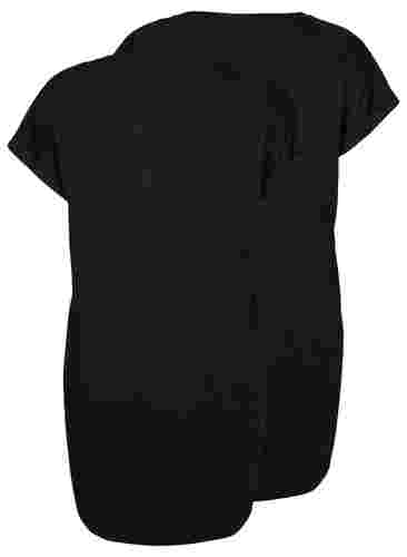 2-pak bomuldskjole med korte ærmer, Black/Black, Packshot image number 1