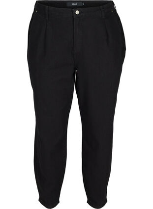 Slouchy fit Saga jeans i bomuld, Black , Packshot image number 0