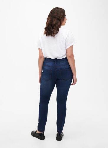 Viona jeans med regulær talje, Blue Denim, Model image number 1