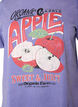 T-shirt i bomuld med frontprint og vasket look, Lilla, Packshot image number 2