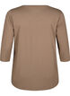 Tr&aelig;ningsbluse med 3/4 &aelig;rmer, Beige, Packshot image number 1